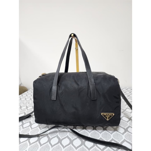 Authentic PRADA Tessuto Two-Way Boston Bag Black - Picture 1 of 13